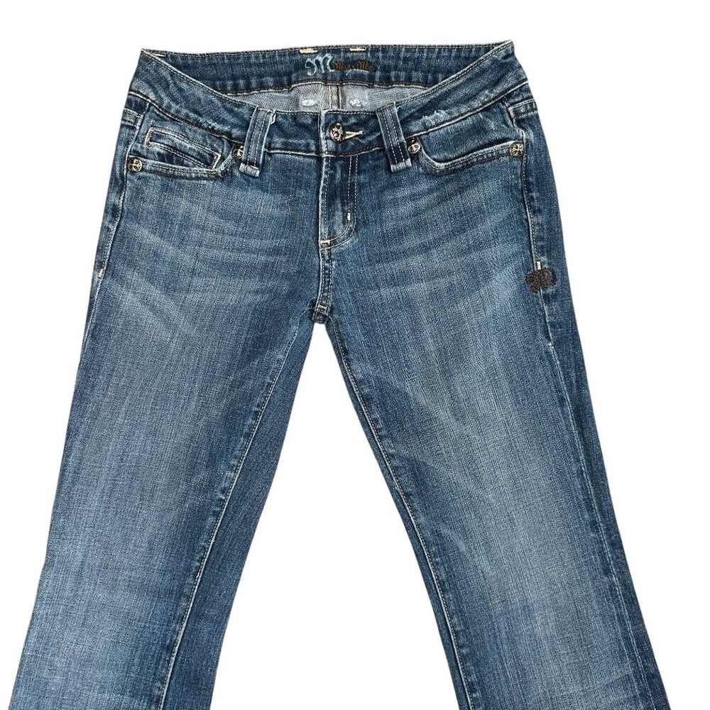 Miss Me JP4788G Bootcut Womens Jeans 28 33 Cross Embroidered Studded Blue - Picture 3 of 8